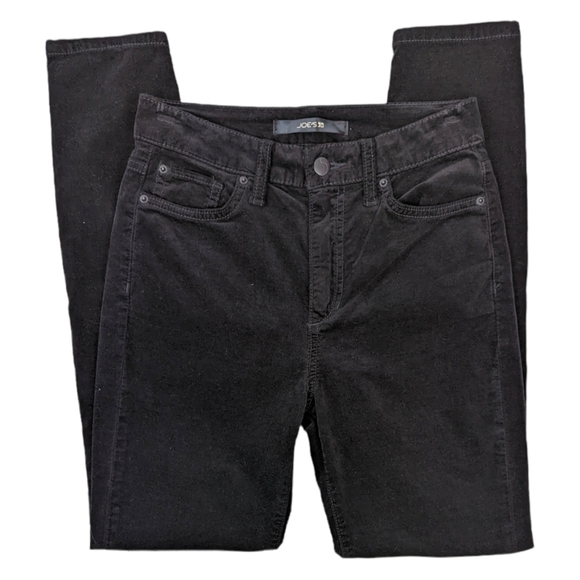 Joe's Jeans Black Velvet Jeans Charlie High Rise Skinny Ankle Pants Women 25 NWT - Picture 2 of 11